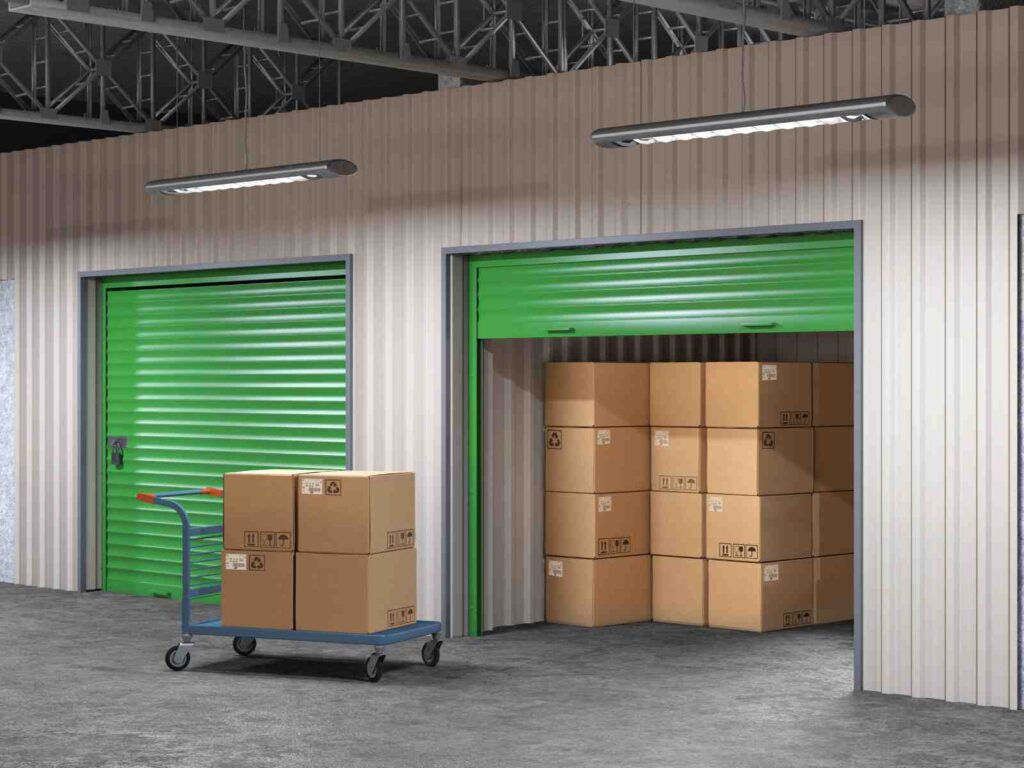 Boxes In Storage Facility After An Industrial & Warehouse Move