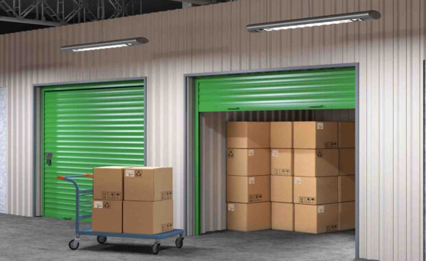 Boxes In Storage Facility After An Industrial & Warehouse Move
