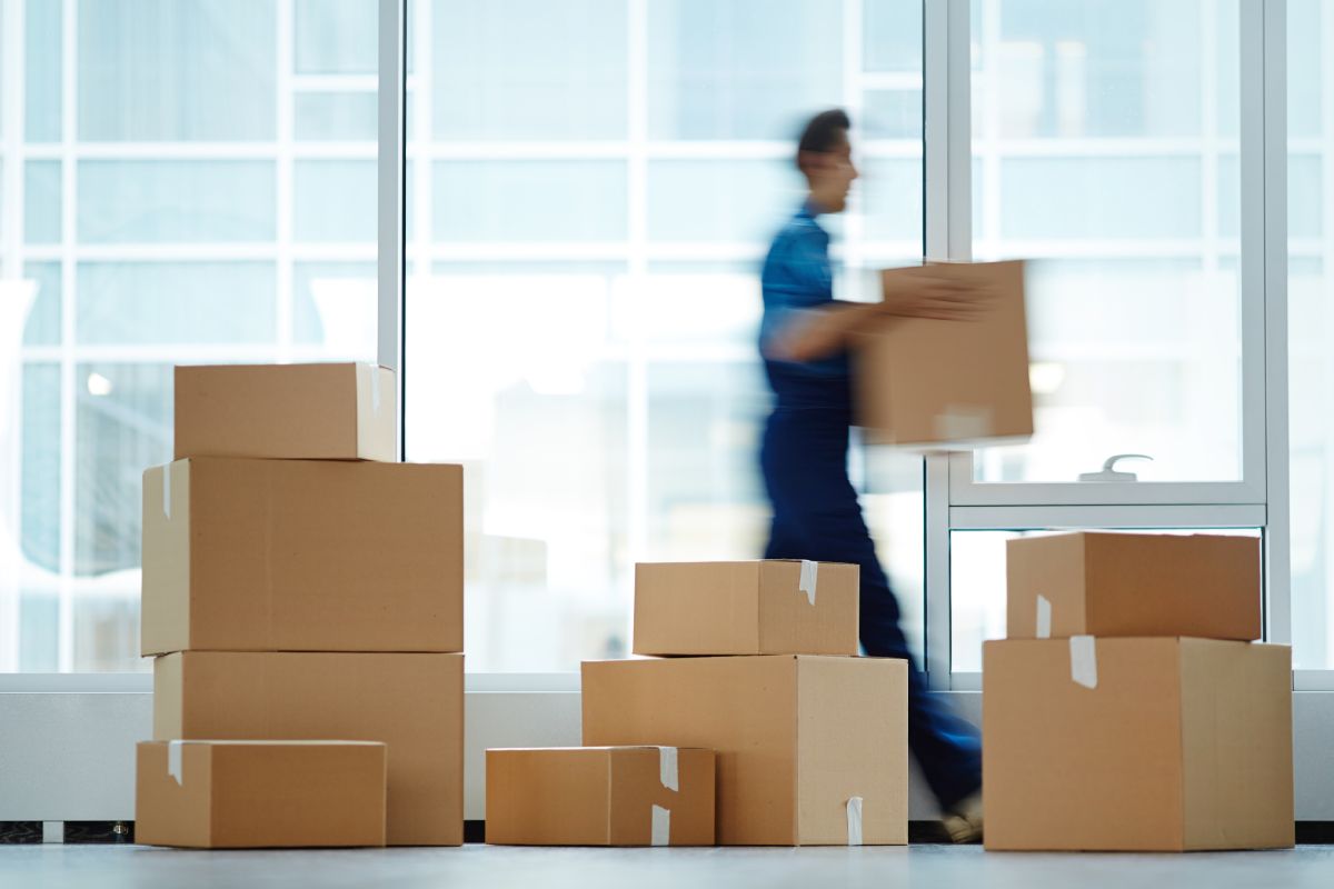 Office Furniture Prepared To Go To Storage Facility