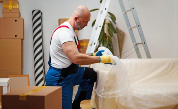 Professional Government Movers Packing Up Government Agency Office