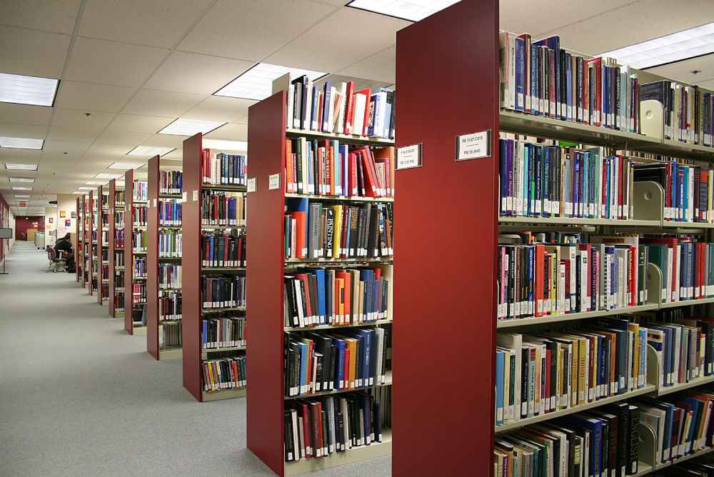 Rows Of Books At A Library