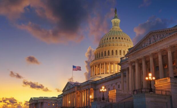 View Of The Capital At Dusk