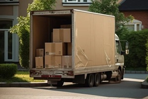 full of boxes waiting to be unpacked on moving day