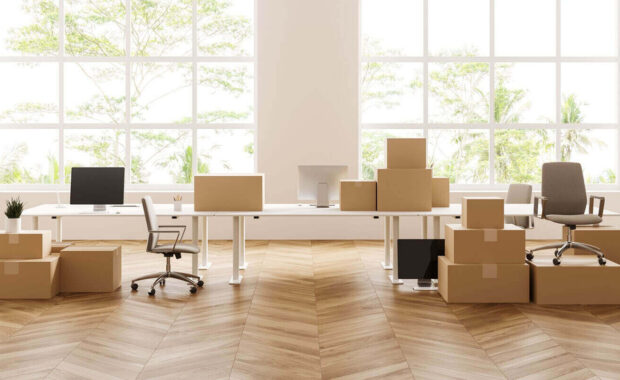office interior with arm chair and pc computer