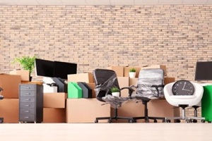 office stuff packed to move