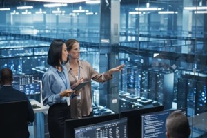 experts working in a data center