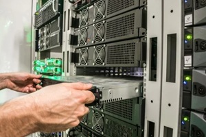 installing a new server in the server datacenter rack