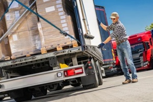 trucker loading cargo boxes into truck - climate-controlled storage  for businesses